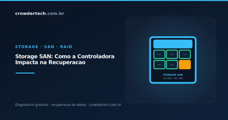 storage SAN controladora RAID recuperação dados Dell EMC HPE IBM Crowdertech