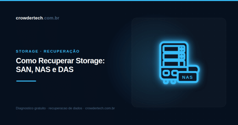 como recuperar storage SAN NAS DAS parado controladora queimada Crowdertech São Paulo