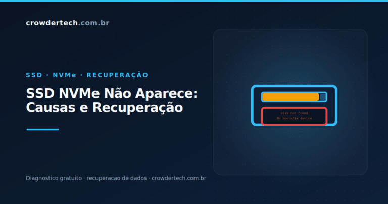 SSD NVMe não aparece após queda de energia causas recuperação Crowdertech